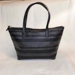Black + Sparkly Silver Kate Spade Tote ✨